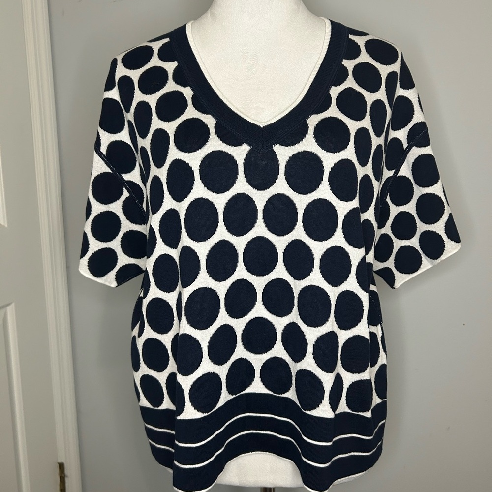 CAbi Reversable 564 Valley Polka Dot Oversized Sweater - Picture 2 of 5